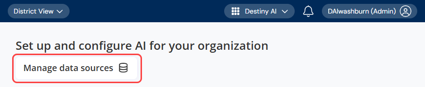"Set up and configure AI for your organization" page.